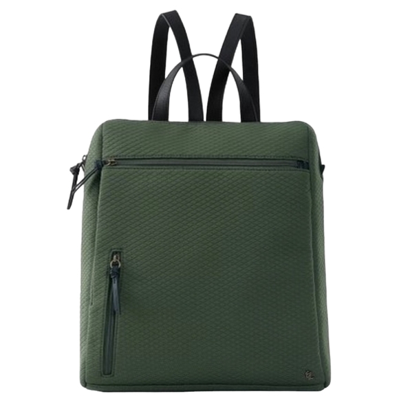 Elliott Lucca Handbags - Elliott Lucca Olvera Metro Backpack diamond-print Olive Green
